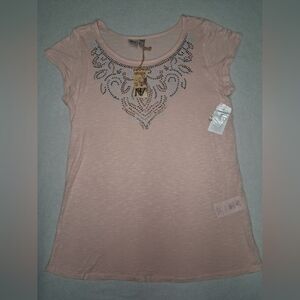 Nevada Pink Embellished Women's Top by NY Collection
